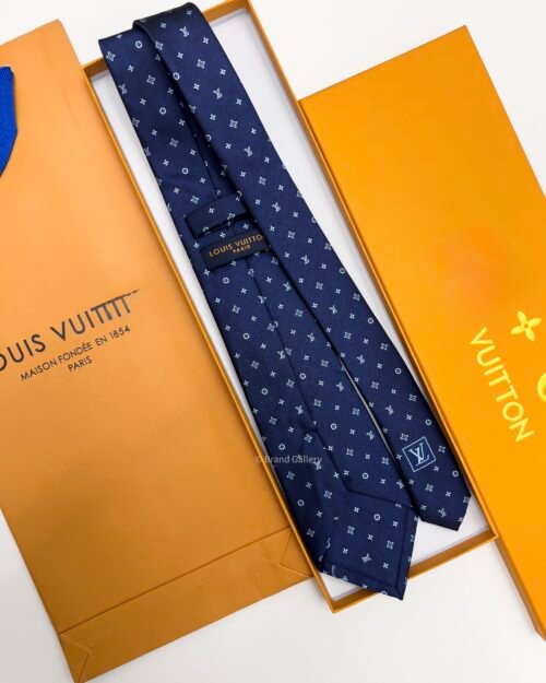 Louis Vuitton Blue CLASSIC L.V SILK TIE