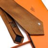 Hermes Brown Orange Pinces H Silk Tie