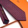 Hermes Bordeaux Faconnee Maillons Silk Tie