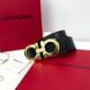 Ferragamo Gancini Black/Brown Reversible Leather Belt