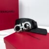 Ferragamo Gancini Buckle Black Reversible Leather Belt
