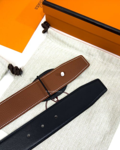Hermes Horseshoe Buckle Black/Havan Reversible Belt
