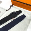 Hermes Horseshoe Buckle Black/Blue Reversible Belt