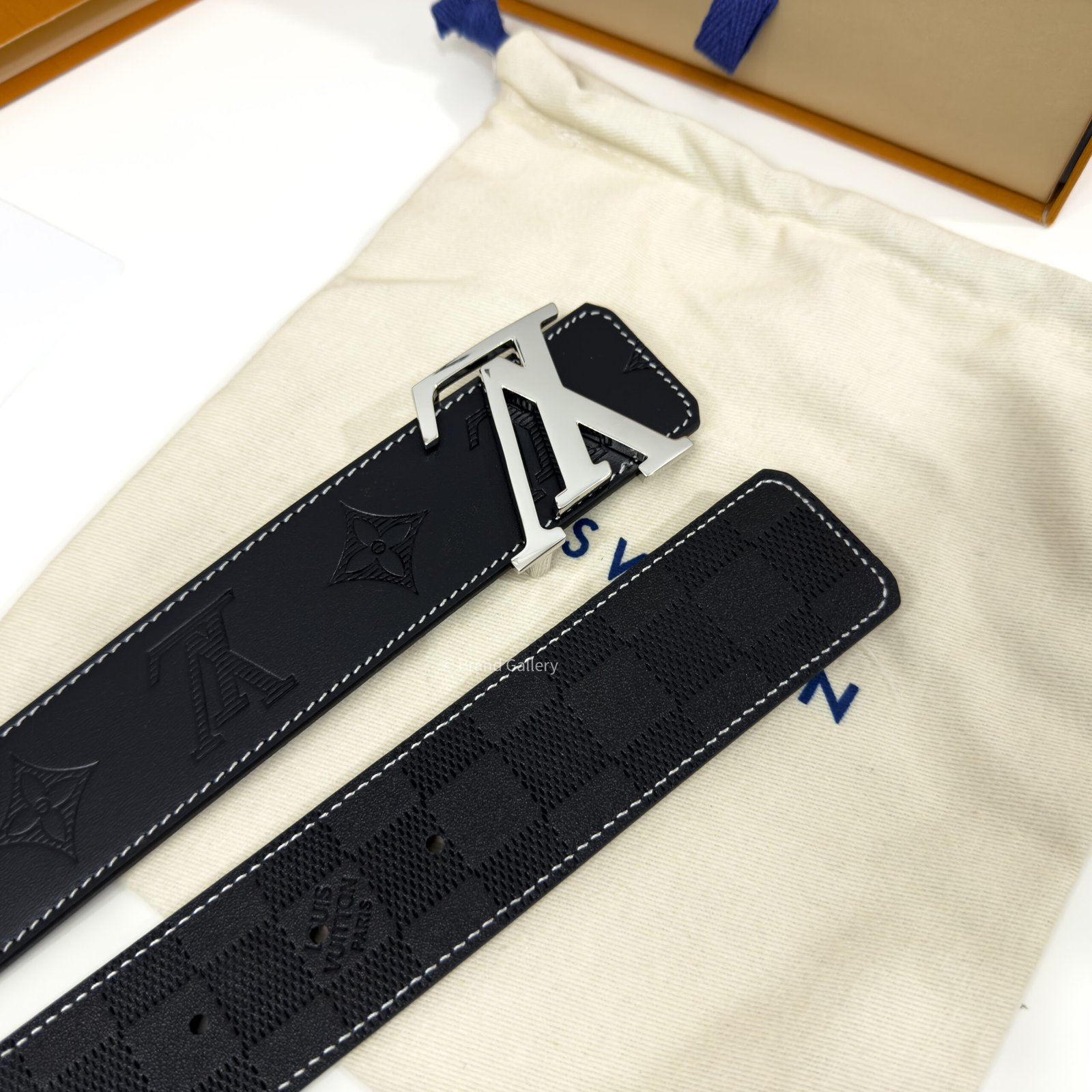 Louis Vuitton Dimension Damier Black 40mm Reversible Belt