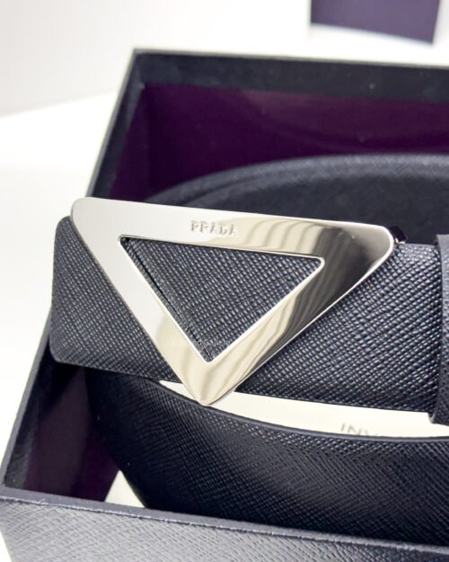 Prada Saffiano Black 35mm Leather Belt