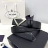 Prada Saffiano Black 35mm Leather Belt