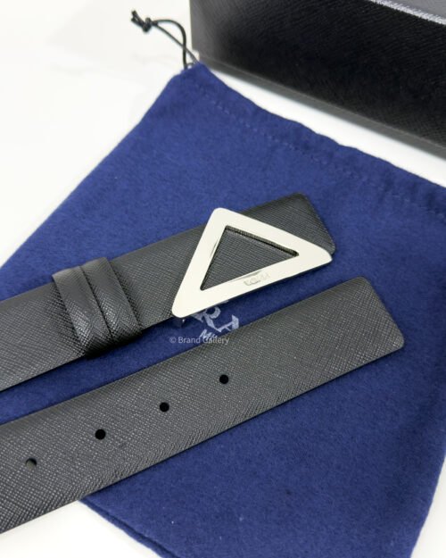 Prada Saffiano Black 35mm Leather Belt