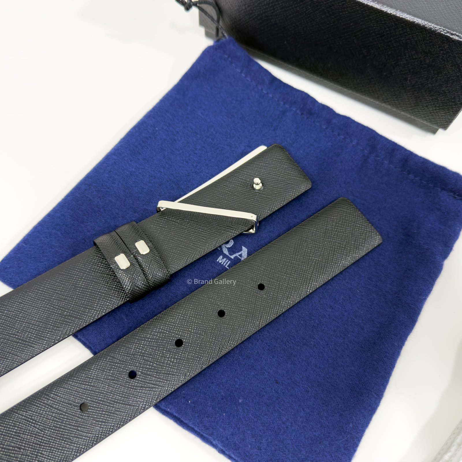 Prada Saffiano Black 35mm Leather Belt