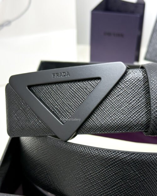 Prada Saffiano Black 35mm Leather Belt