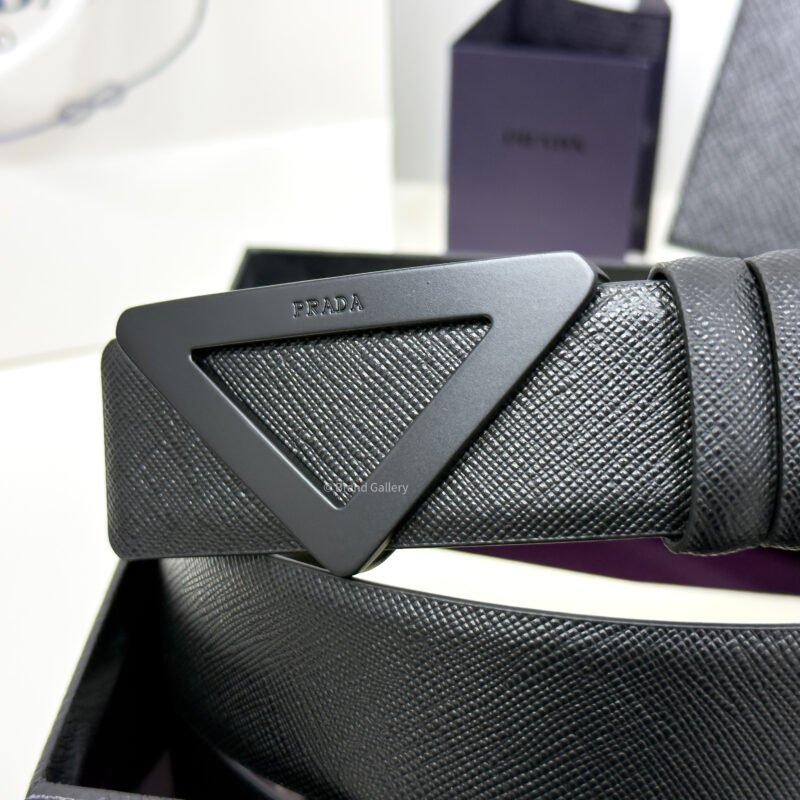 Prada Saffiano Black 35mm Leather Belt