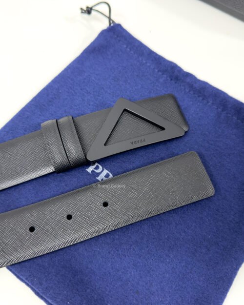 Prada Saffiano Black 35mm Leather Belt