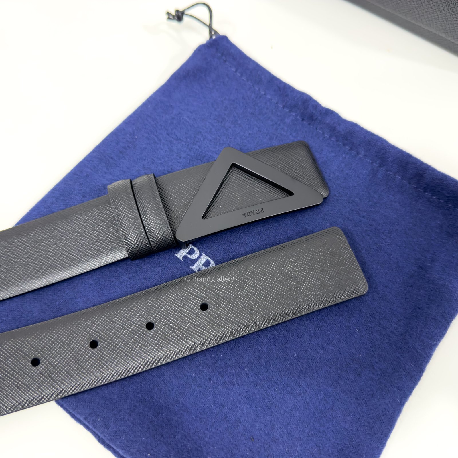 Prada Saffiano Black 35mm Leather Belt