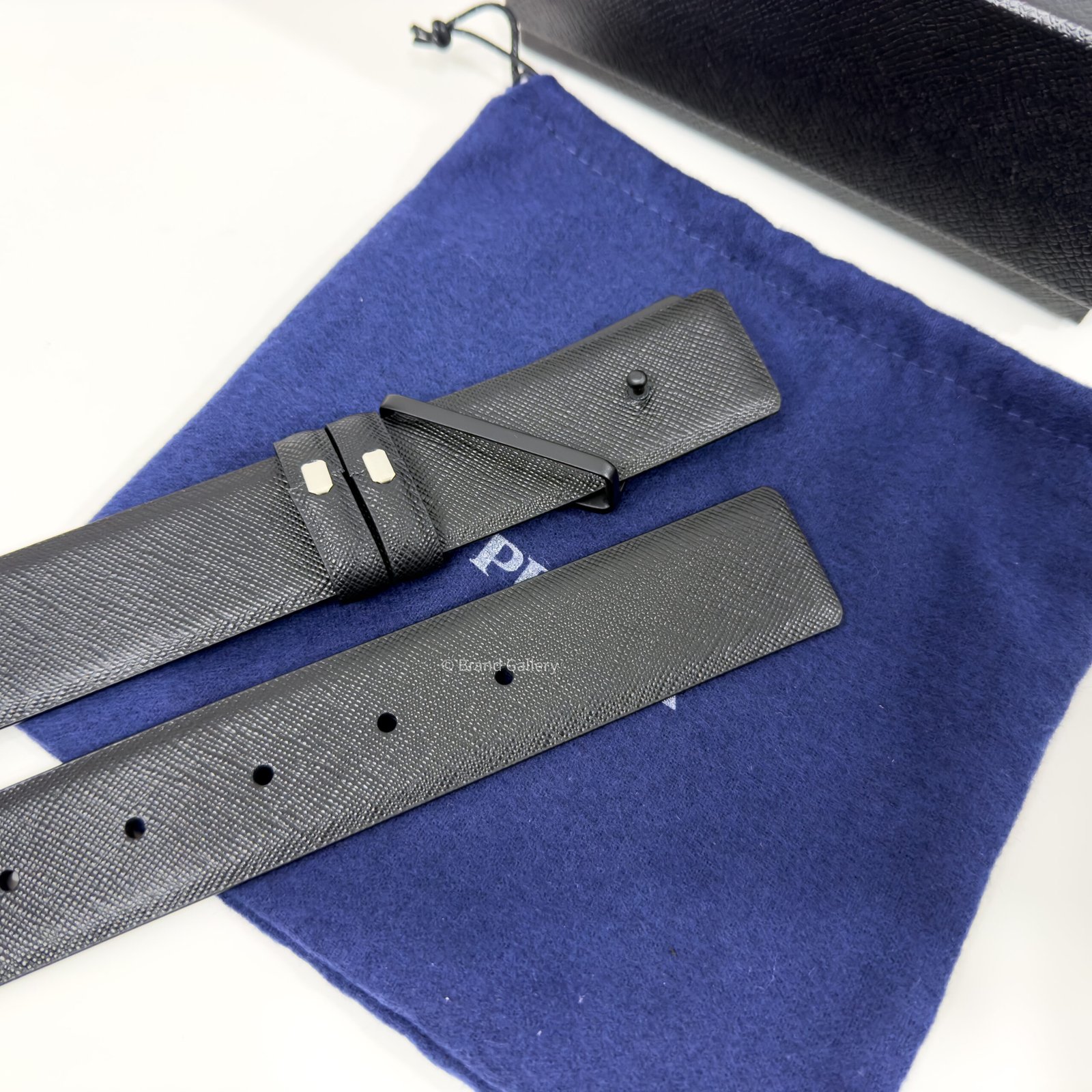 Prada Saffiano Black 35mm Leather Belt