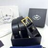 Prada Classic Black 35mm Leather Belt