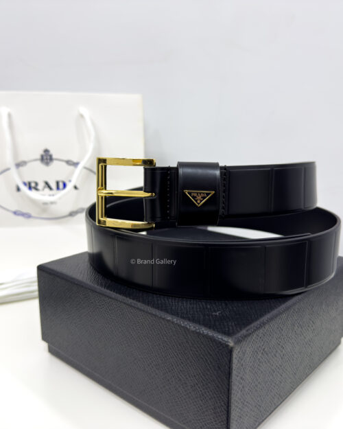 Prada Classic Black 35mm Leather Belt