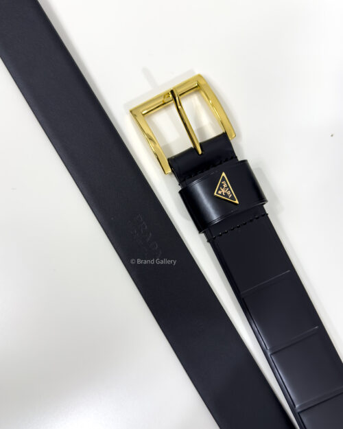 Prada Classic Black 35mm Leather Belt