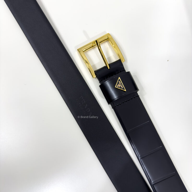 Prada Classic Black 35mm Leather Belt