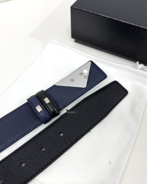 Prada Black/Blue 35mm Reversible Leather Belt
