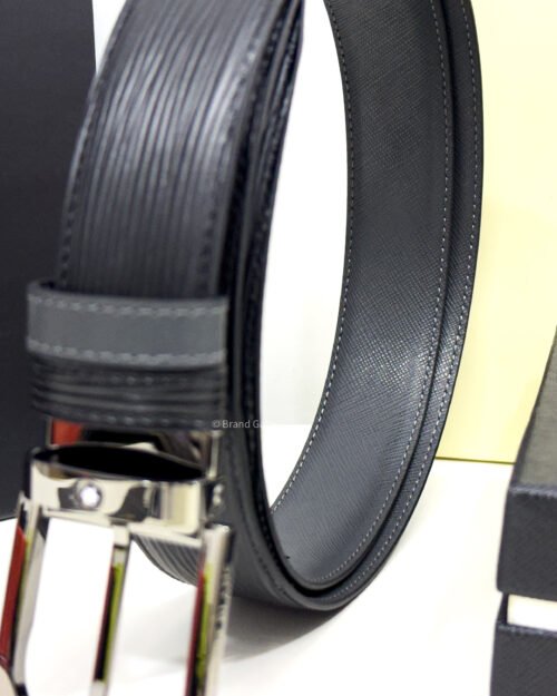Montblanc Black/Gray 35MM Reversible Leather Belt