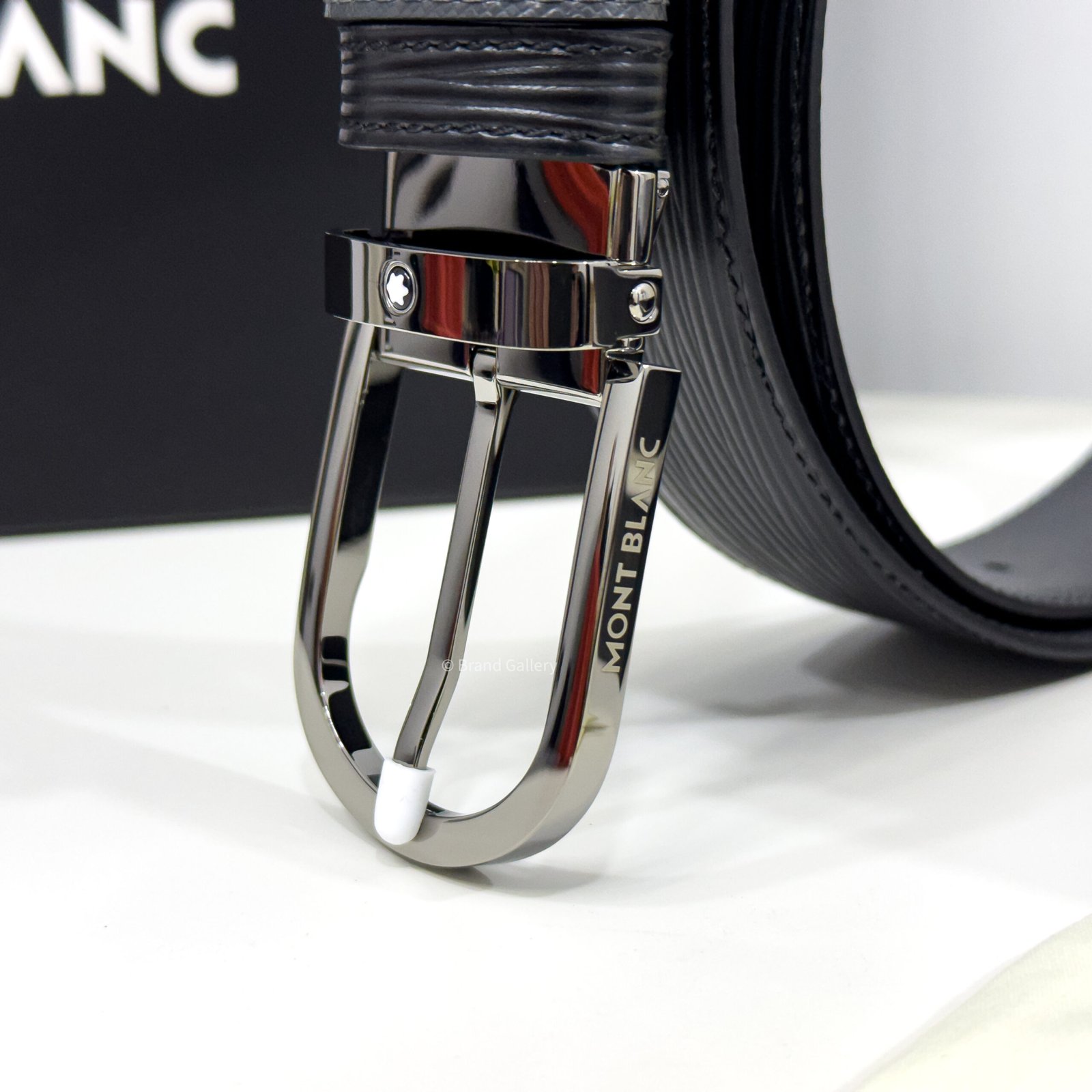 Montblanc Black/Gray 35MM Reversible Leather Belt