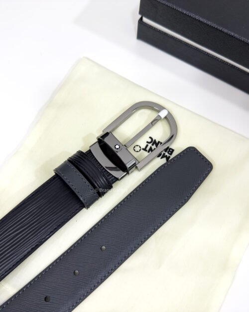 Montblanc Black/Gray 35MM Reversible Leather Belt