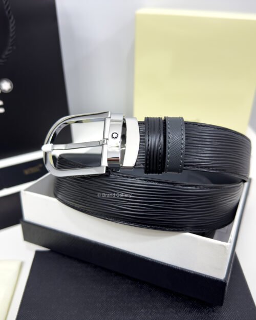 Montblanc Black/Gray 35MM Reversible Leather Belt