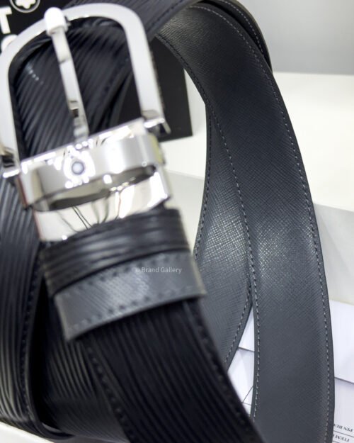 Montblanc Black/Gray 35MM Reversible Leather Belt
