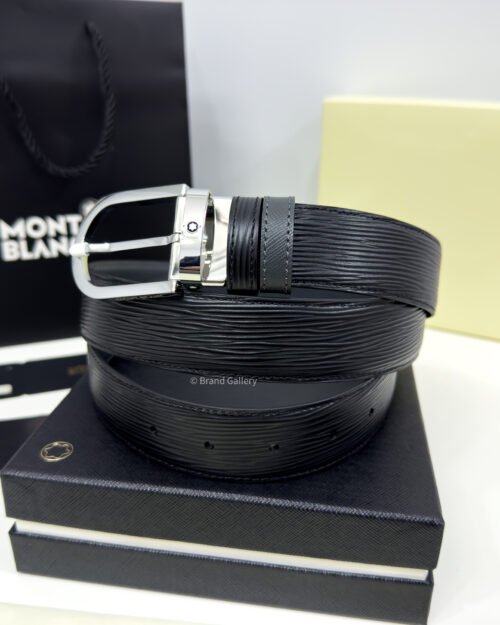 Montblanc Black/Gray 35MM Reversible Leather Belt