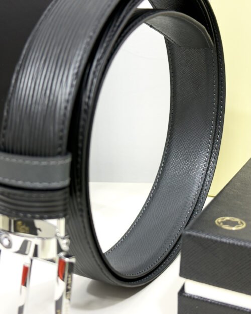 Montblanc Black/Gray 35MM Reversible Leather Belt