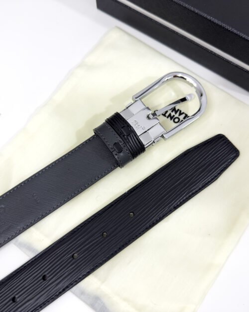 Montblanc Black/Gray 35MM Reversible Leather Belt