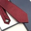 Dior Dark Red OBLIQUE SILK TIE