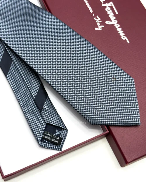 Ferragamo Sky Blue GANCINI ICON SILK TIE