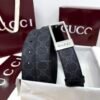 Gucci Rectangular Buckle Blue-Grey 35mm Leather Belt