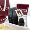 Gucci G Buckle Black/Brown 35mm Reversible Leather Belt