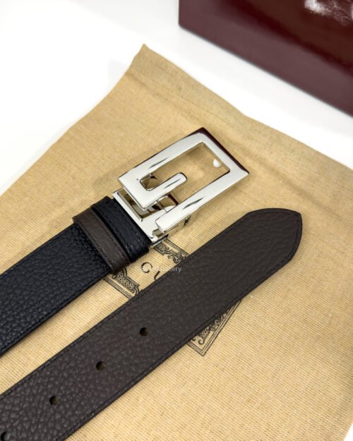 Gucci G Buckle Black/Brown 35mm Reversible Leather Belt