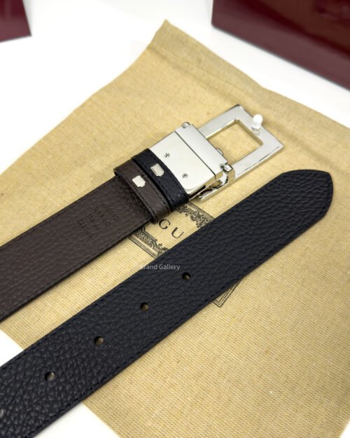 Gucci G Buckle Black/Brown 35mm Reversible Leather Belt