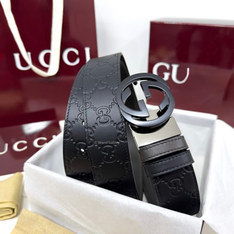 Gucci GG Buckle Black/Brown 38mm Reversible Leather Belt