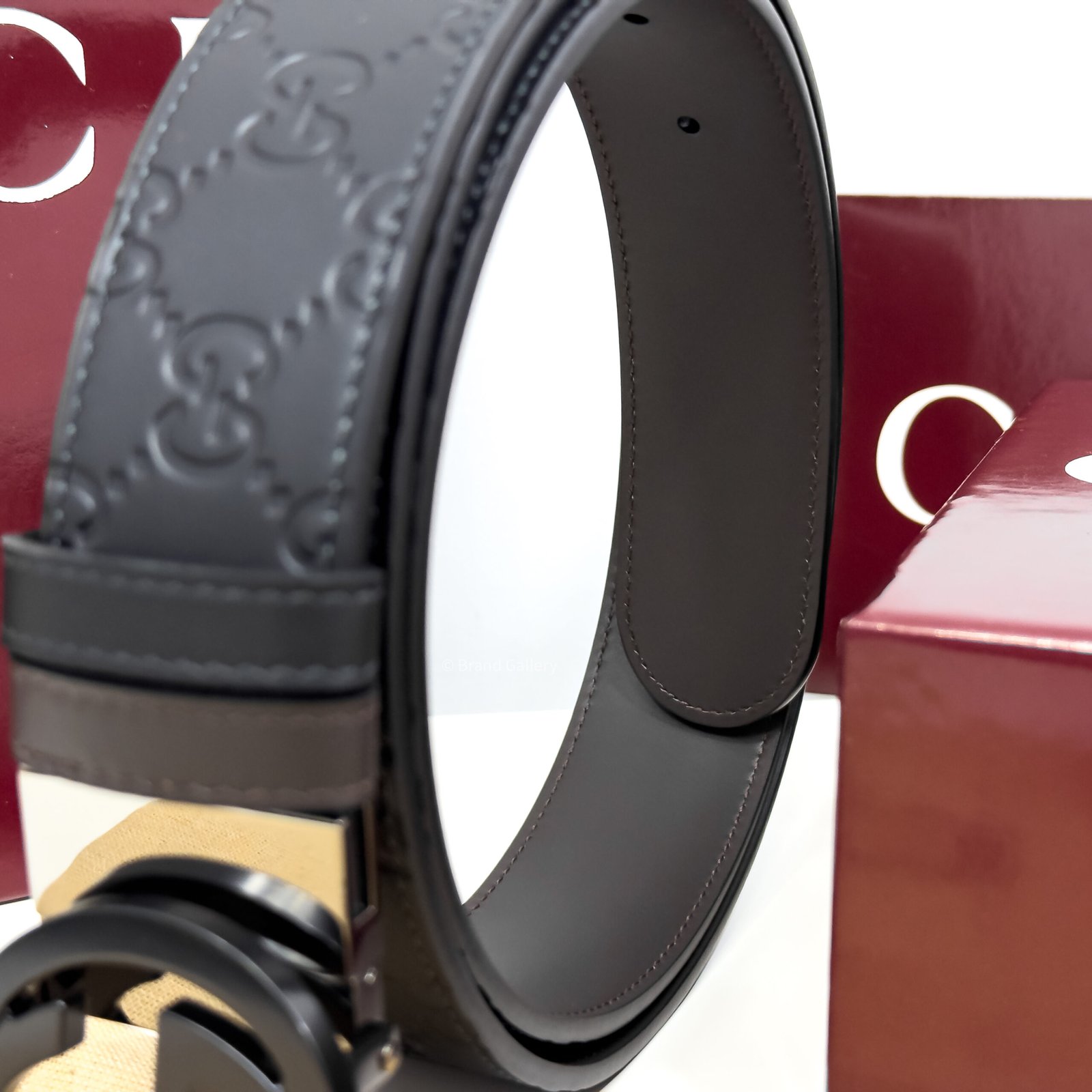 Gucci GG Buckle Black/Brown 38mm Reversible Leather Belt