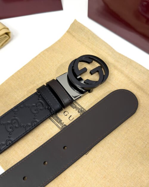 Gucci GG Buckle Black/Brown 38mm Reversible Leather Belt