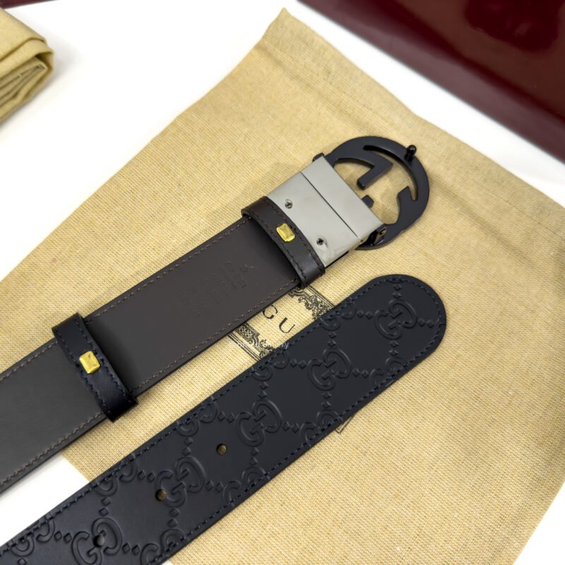 Gucci GG Buckle Black/Brown 38mm Reversible Leather Belt