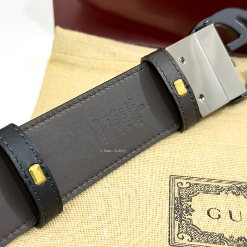 Gucci GG Buckle Black/Brown 38mm Reversible Leather Belt