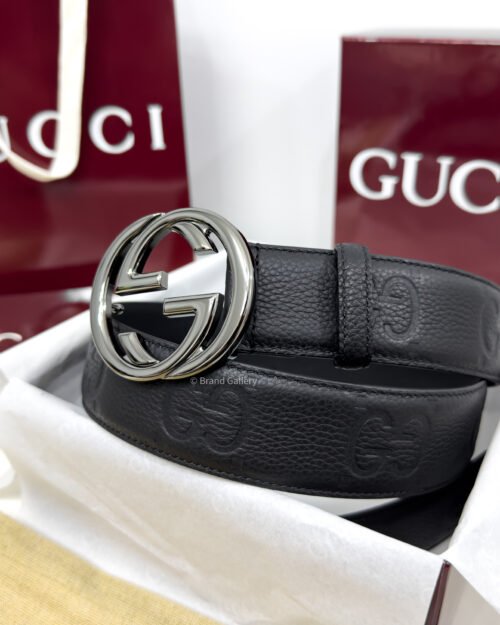 Gucci GG Buckle Black 40mm Leather Belt