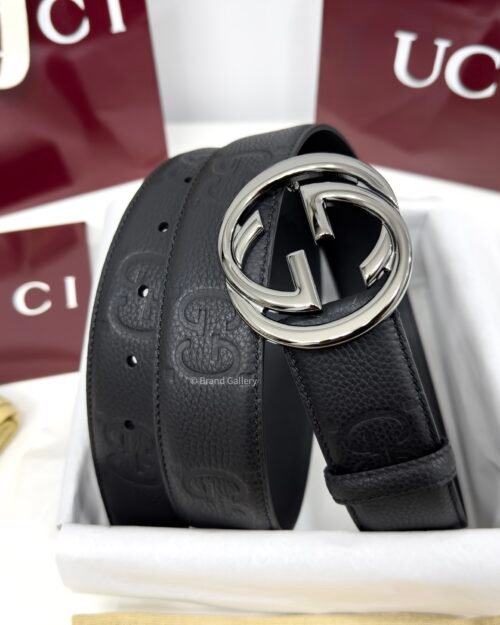 Gucci GG Buckle Black 40mm Leather Belt