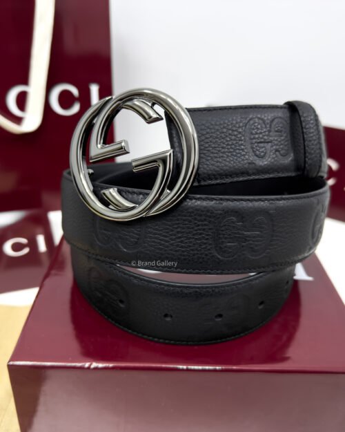Gucci GG Buckle Black 40mm Leather Belt