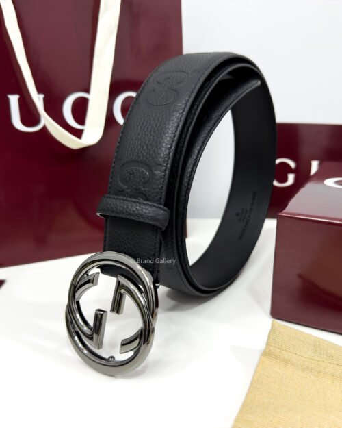 Gucci GG Buckle Black 40mm Leather Belt