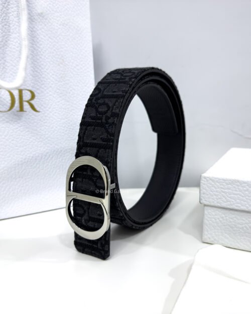 Dior Black Oblique Jacquard 35mm Reversible Belt