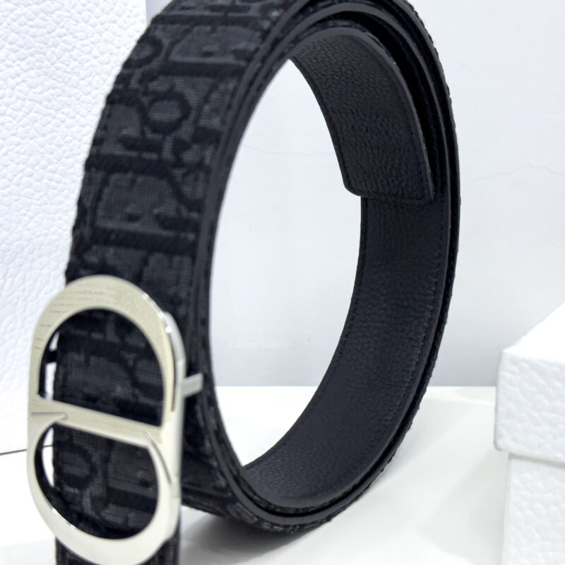Dior Black Oblique Jacquard 35mm Reversible Belt