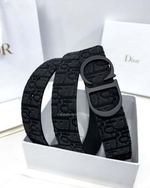 Dior Black Oblique Jacquard 35mm Reversible Belt