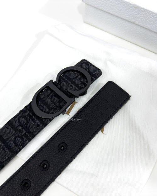 Dior Black Oblique Jacquard 35mm Reversible Belt