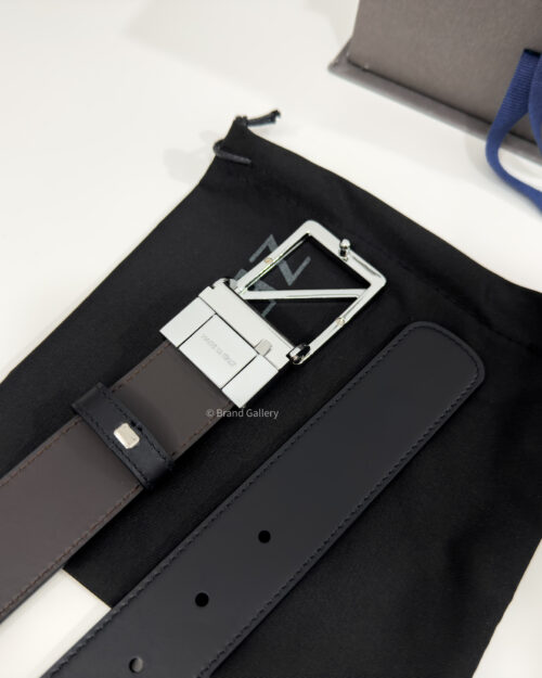 Zegna Z Buckle Black/Brown 35mm Reversible Belt